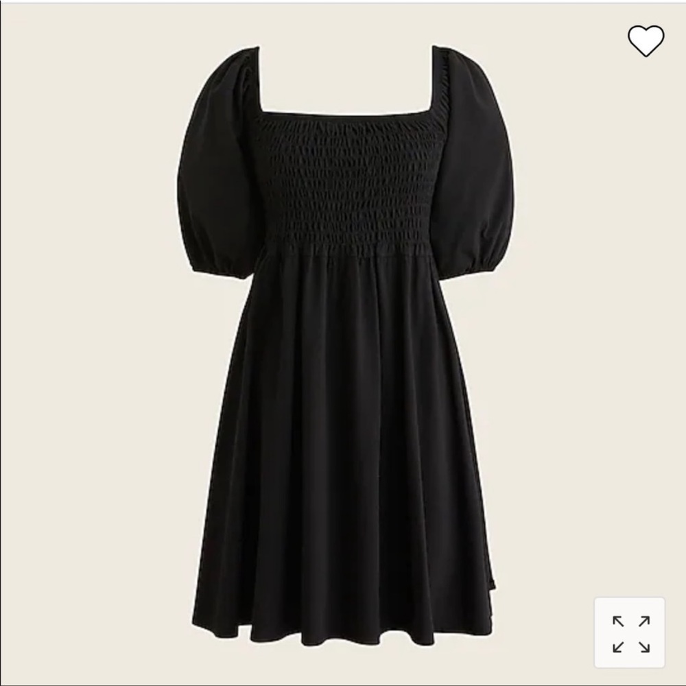 J. Crew knit smocked babydoll dress, Black size Small